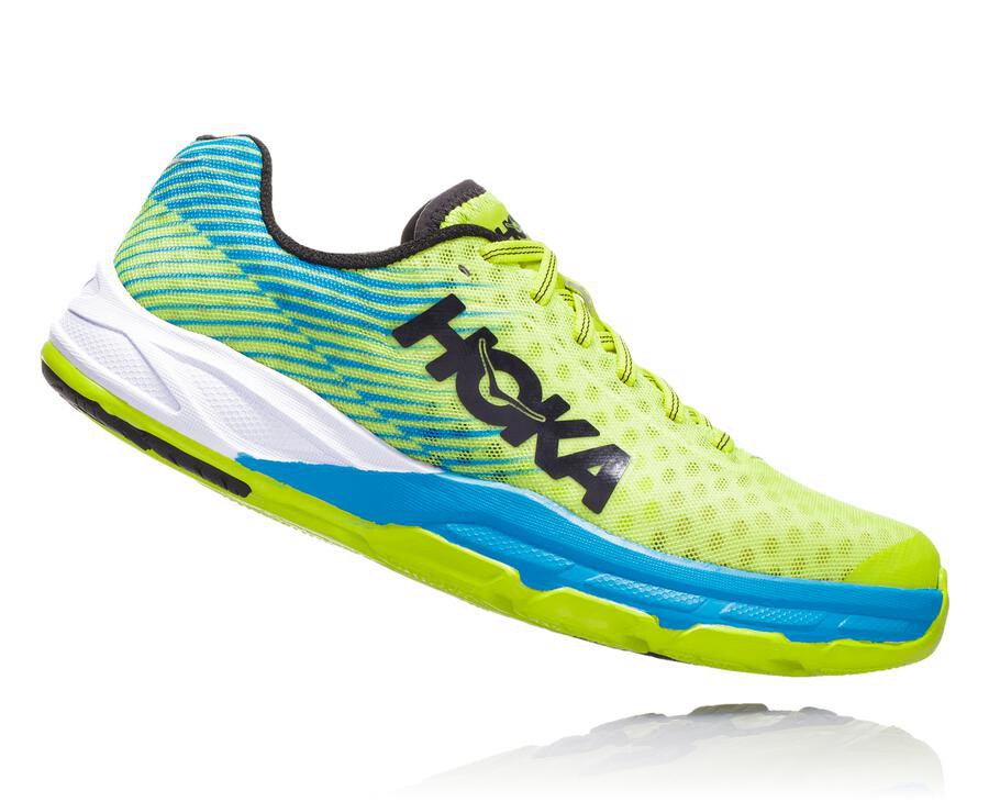 Hoka One One Evo Carbon Rocket Löparskor Herr - Gröna/Blå - LOCBX-5362